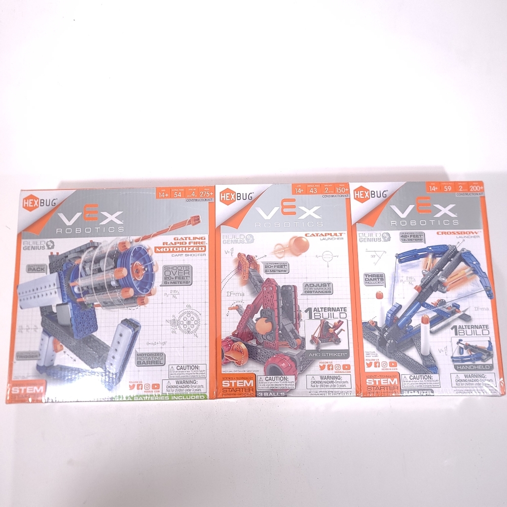 VEX Robotics HexBUG 3 Pack Dart Shooter Launchers STEM Construction Kit Bundle